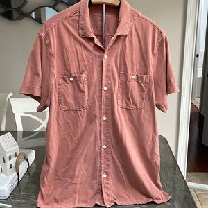 American Eagle Outfitters Orange Casual Button Down Shirt